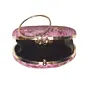 Woman Pink And Golden Sequins Round Party Clutch