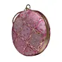 Woman Pink And Golden Sequins Round Party Clutch