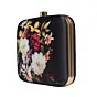 Woman Black Floral Printed Clutch