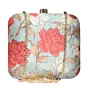 Woman Red Floral Printed Clutch