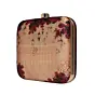 Woman Beige And Red Floral Printed Clutch