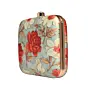 Woman Red Floral Printed Clutch