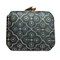 Woman Marine Blue Embroidery Party Clutch