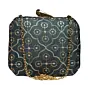 Woman Marine Blue Embroidery Party Clutch