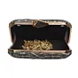 Woman Marine Blue Embroidery Party Clutch