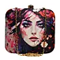 Woman Portrait Printed Clutch
