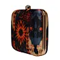 Women Blue And Beige Printed Clutch