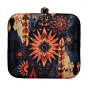 Women Blue And Beige Printed Clutch