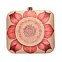 Woman Biege And Red Flower Printed Clutch