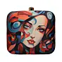 Woman Multipattern Women Portrait Printed Clutch