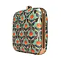 Woman Blue And Orange Floral Printed Clutch