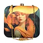 Woman Yellow Scarf Lady Printed Clutch