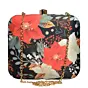 Woman Red and White Floral Printed Clutch