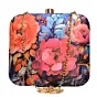 Woman Pink And Orange Floral Printed Clutch