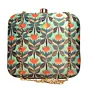 Woman Blue And Orange Floral Printed Clutch