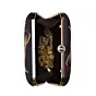 Woman Black Based Tiger Printed Clutch