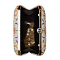 Women White Based Peacock Printed Clutch
