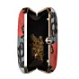 Woman Red and White Floral Printed Clutch