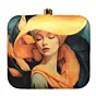 Woman Yellow Scarf Lady Printed Clutch