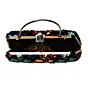 Women Black And Red Floral Embroidery Clutch