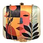 Woman Multicolour Abstract Art Printed Clutch