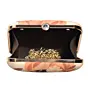 Beige Floral Women Portrait Printed Clutch