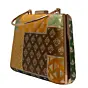 Woman Multipattern Brown Brocade Party Clutch