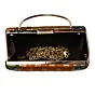 Woman Multipattern Brown Brocade Party Clutch