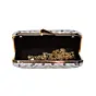 Woman Silver Sequins White Embroidery Clutch