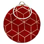Woman Red And Golden Sequin Embroidery Round Clutch