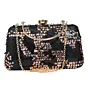 Woman Rose Gold And Black Sequins Party Clutch