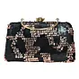 Woman Rose Gold And Black Sequins Party Clutch