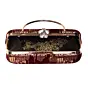 Women Golden Sequins Maroon Embroidery Party Clutch