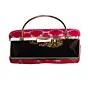 Women Magenta Pink Brocade Fabric Clutch