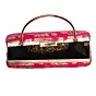 Woman Pink And Golden Brocade Fabric Clutch