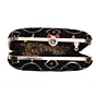 Woman Black Multicolour Sequins Embroidery Clutch