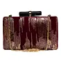 Women Golden Sequins Maroon Embroidery Clutch