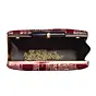 Women Golden Sequins Maroon Embroidery Clutch