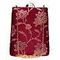 Women Maroon Floral Brocade Vertical Clutch