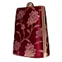 Women Maroon Floral Brocade Vertical Clutch