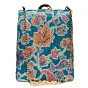 Woman Blue Floral Printed Vertical Clutch