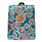 Woman Blue Floral Printed Vertical Clutch