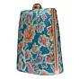 Woman Blue Floral Printed Vertical Clutch