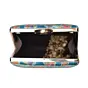 Woman Blue Floral Printed Vertical Clutch