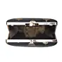 Women Black Brocade Fabric Vertical Clutch