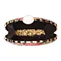 Woman Multicolour Embroidery Moon Shape Clutch