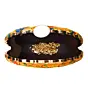 Woman Yellow Floral Moon Shape Clutch