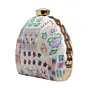Woman White Multipattern Moon shape Clutch