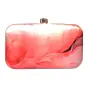 Women Pink Flow Art Printed Clutch