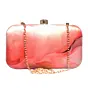 Women Pink Flow Art Printed Clutch